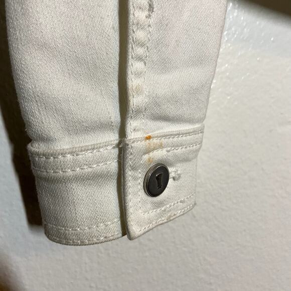 Pilcro and the Letterpress Denim Jacket Button Up Collared Long Sleeve White S - Picture 4 of 7